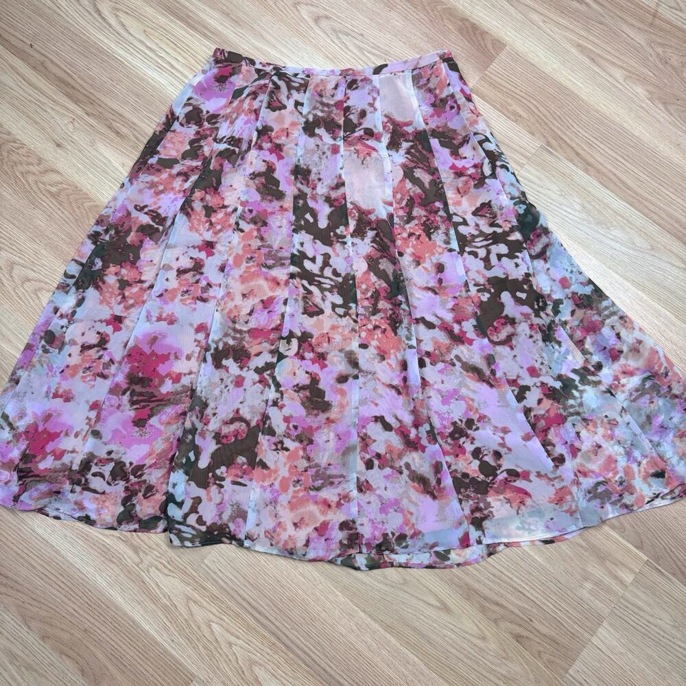 Womens Skirt Petite 8 Soft Petal Pink Floral Fairy Romantic Cottagecore Pleated